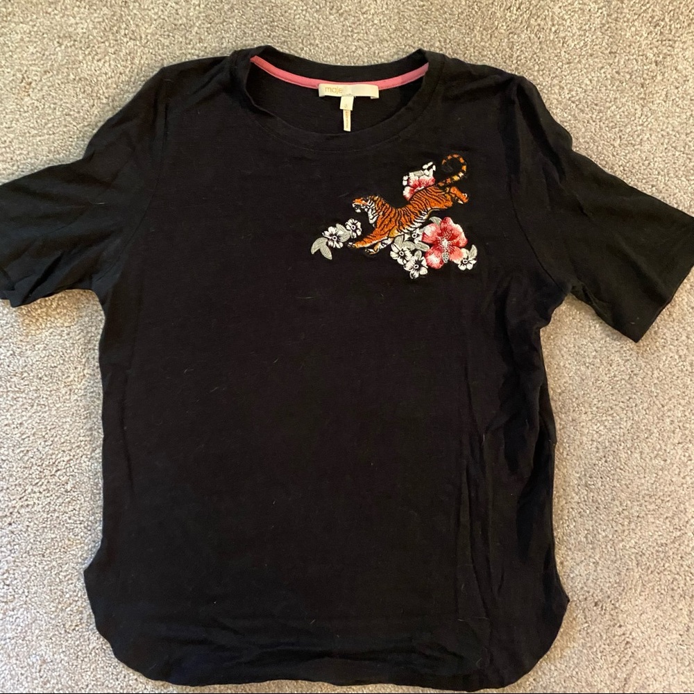Maje tiger embroidery tee